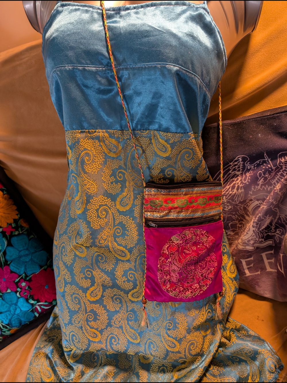 Bohemian Gold And Teal Dress